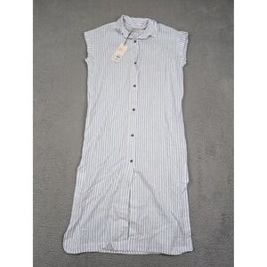 Calia Coverup Shirt Dress Womens XS‎ Blue Stripe Button Down Yucatan Tranquil